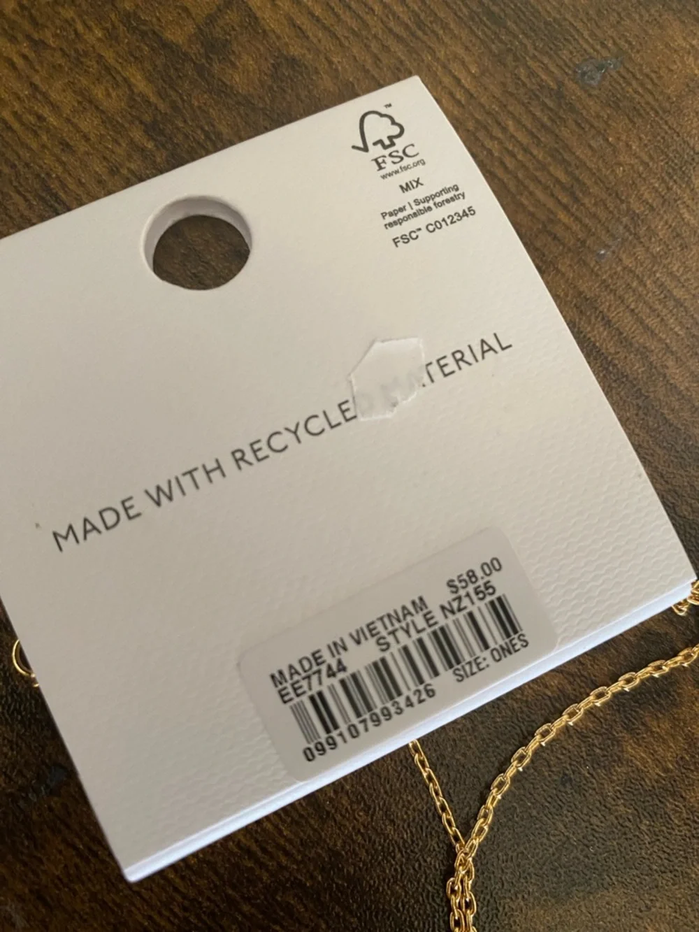 NWT MADEWELL Semiprecious Wishbone Charm Necklace - Picture 8 of 8